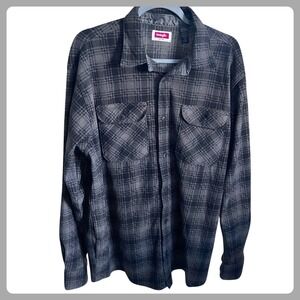 Wrangler Men's Plaid Flannel Shirt Long Sleeve Button Down Size Large